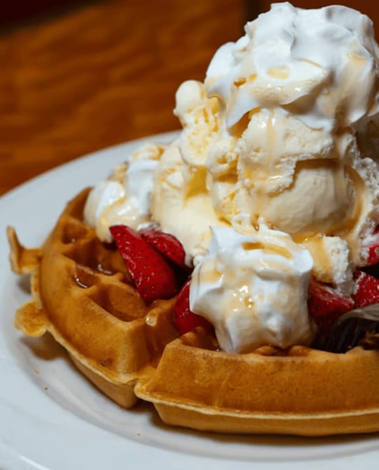 Belgian Waffle Sundae.