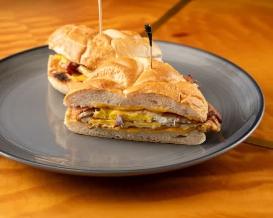 Bacon, Ham or Sausage Cheese & Egg Sandwich.